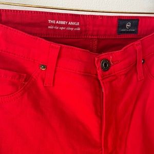 Red AG super skinny twill/jeans. Size 30R
